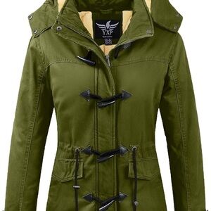 Women's Olive Green Hooded Coat